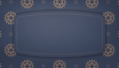 Background in blue with greek brown pattern for design under your logo or text