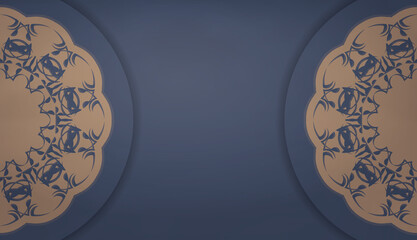 Background in blue with indian brown ornaments for design under your text
