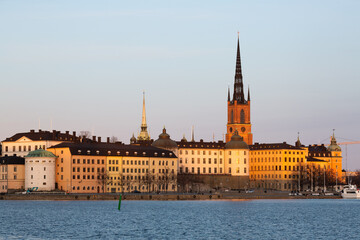 Fototapeta premium STOCKHOLM OVERVIEW OF OLD BUILDINGS WITH SEA