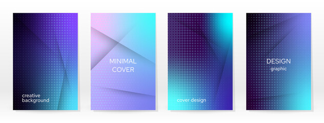 Minimal Poster. Pastel Soft. Blue Gradient Set.