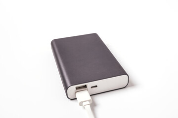 Power bank. Battery bank isolated on white background.