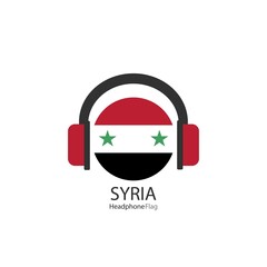 Syria headphone flag vector on white background.