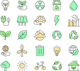 vector symbols collection eco friendly icons