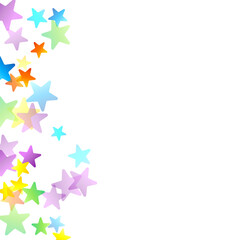 Rainbow Festive Confetti. Carnival Star Falling.