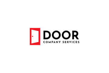 Abstract door symbol with initial D logo design vector inspiration.