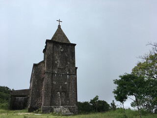 Fototapeta premium old catholic church at Bokor mountain, Cambodia