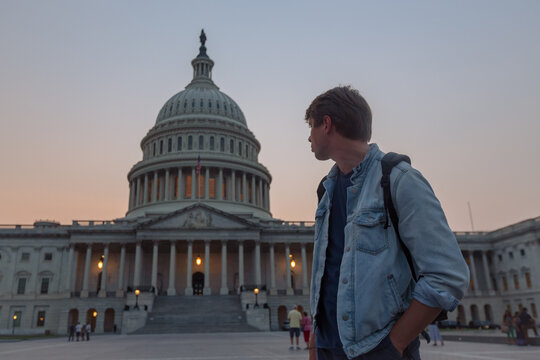 A Person Was Impressed With The View Of Historical Building - The Capitol In Washington Dc