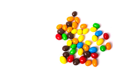 coloreds candys on white background