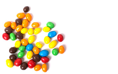 coloreds candys on white background
