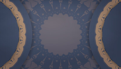 Background in blue with luxurious brown pattern and logo space