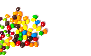 coloreds candys on white background