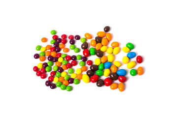 coloreds candys on white background