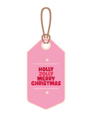 holly jholly merry christmas label