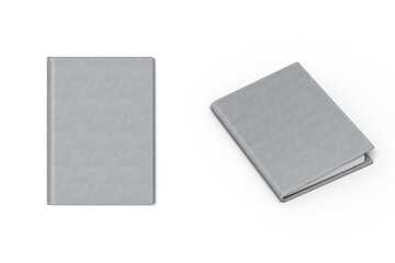 Blank passport cover mockup isolated on white. Front, side, and top view. Realistic 3D rendering, perfect for branding, travel accessories, and product presentation.