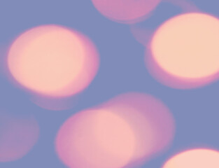 Abstract defocused lights pink balls blurred blue background.