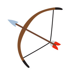 Native american bow. Weapon in flat style.