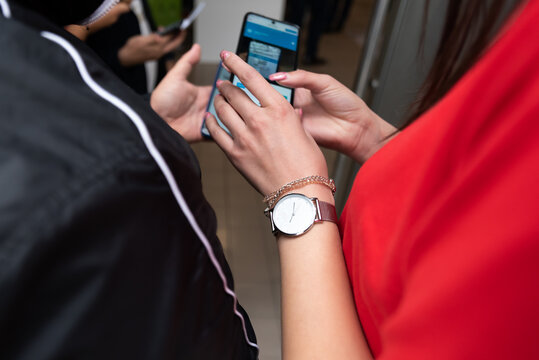 Event QR code ticket scanning before begining of business conference