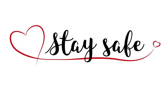 Stay Safe footage with red heart