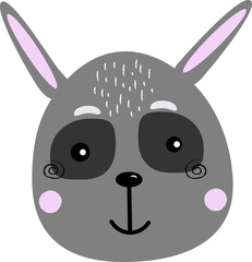 Bunny vector illustration funny character isolated on white background