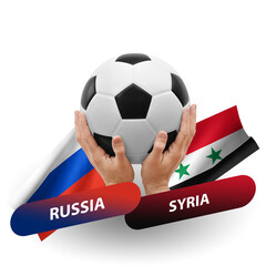 Soccer football competition match, national teams russia vs syria