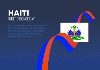 Haiti independence day background banner poster for celebration on January 1 st.