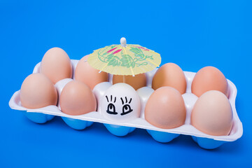 Creative eggs in a box.