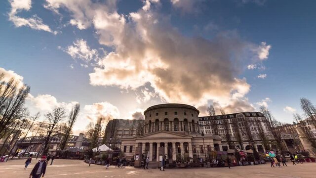 sunset over stalingrade rotunda in paris