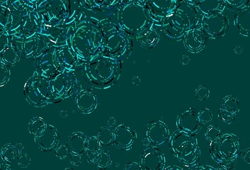 Light Blue, Green vector pattern with spheres.