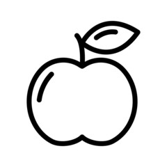 Apple flat icon. Pictogram for web. Line stroke. Isolated on white background. Vector eps10