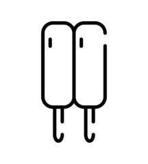 Ice cream flat icon. Pictogram for web. Line stroke. Icecream isolated on white background. Vector eps10