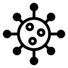 virus icon with black outline style