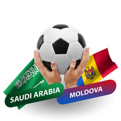 Soccer football competition match, national teams saudi arabia vs moldova