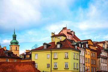 Obraz premium Street view of Warsaw, Poland