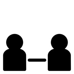 distance icon with black outline style