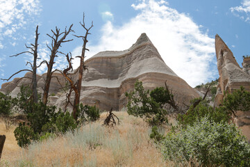 Tent Rock National Monument.
Spectacular high side with cone shaped formations composed of pumice...