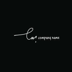 Simple Initial Lm tag handwriting logo vector