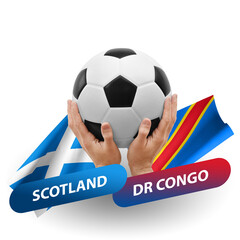 Soccer football competition match, national teams scotland vs dr congo