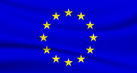 Flag of European Union silk - Vector