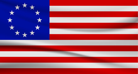 Vector illustration of the American flag with stars arranged like the European Union flag.