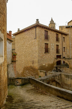 Vista de la localidad Lanciego en la Rioja Alavesa, Alava, Pa&iacute;s Vasco