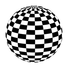 Chequered Sphere on white for design of logo. Vector art