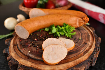 grilled sausages with vegetables