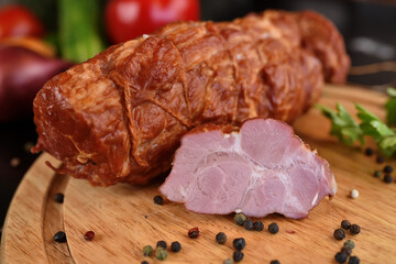 meat on a wooden board