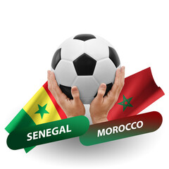 Soccer football competition match, national teams senegal vs morocco