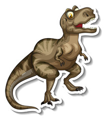 Tyrannosaurus dinosaur cartoon character sticker