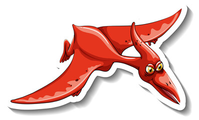 Pteranodon dinosaur cartoon character sticker © GraphicsRF