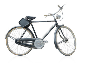 Obraz premium closeup side view black bike on white background, object, modern