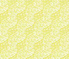 Abstract geometric pattern with stripes, lines. Seamless vector background. White and yellow ornament. Simple lattice graphic design