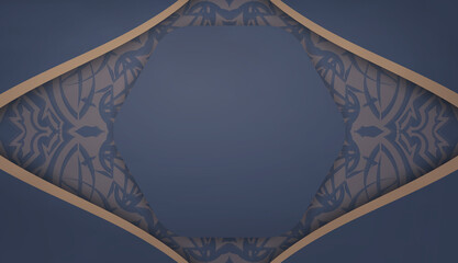 Baner in blue with Indian brown pattern and place for text