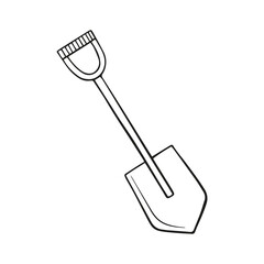 hand-drawn vector doodle illustration shovel for camping